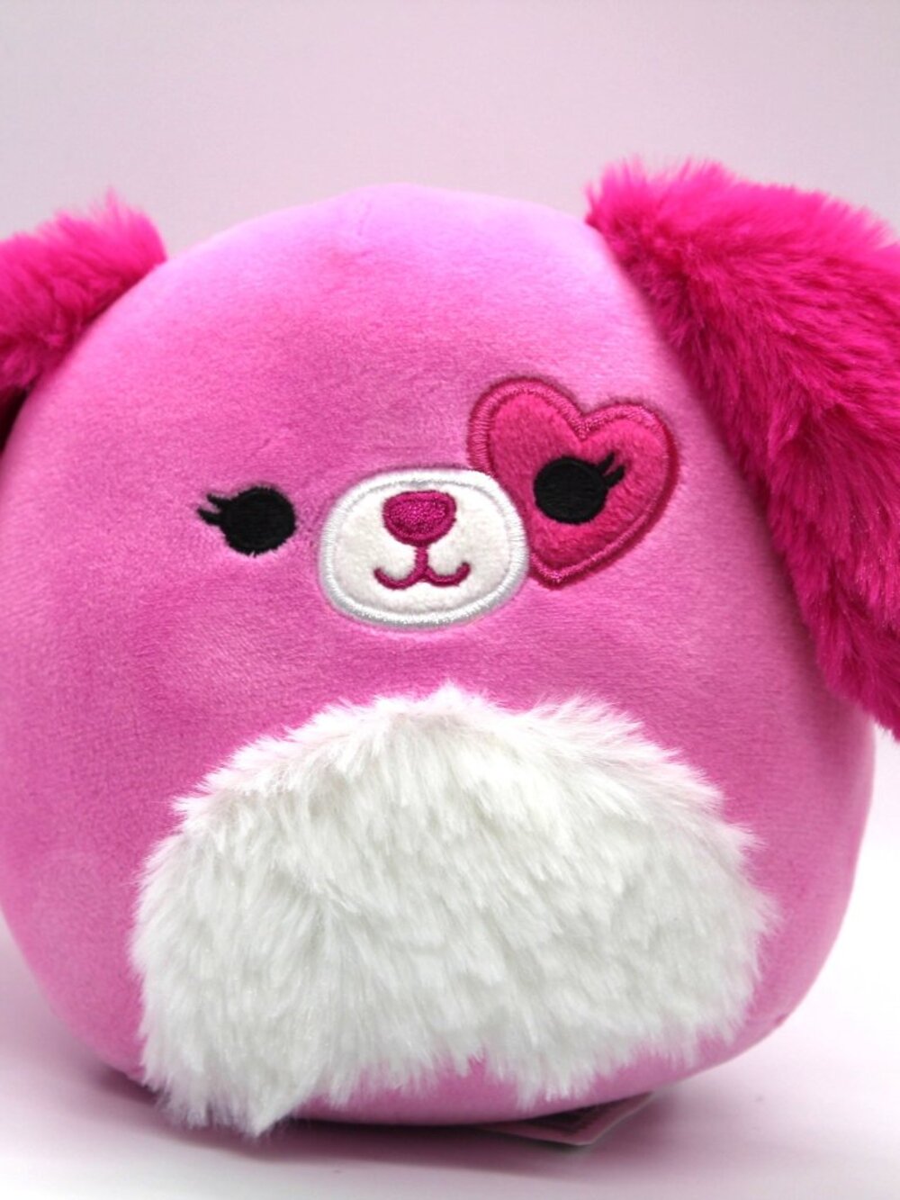 Squishmallows 6” Sager Pink Dog Heart Long Floppy Ears Plush Valentine 2004 NWOT